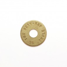1 1/2" Brass Survey Washer .5" Hole (Stamped) 1 1/2" Brass Survey Washer .5" Hole (Stamped)