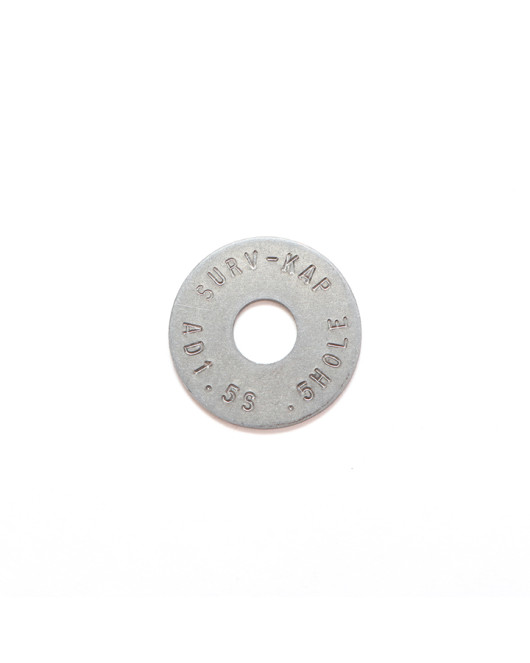 1 1/2" Aluminum Survey Washer with 1/2" Hole Stamped