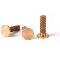 1 1/2" Flat Cast Brass Monument Marker w/Corrugated Stem ( Stampable)