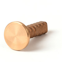 1 1/2" Flat Cast Brass Monument Marker w/Corrugated Stem ( Stampable)