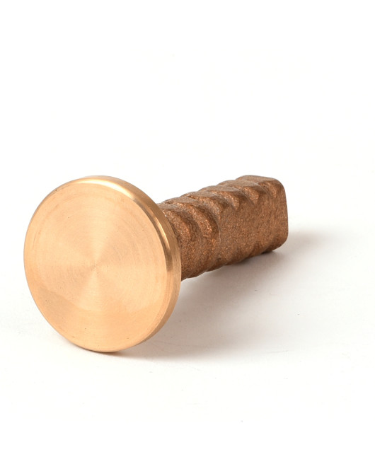 1 1/2" Flat Cast Brass Monument Marker w/Corrugated Stem ( Stampable)