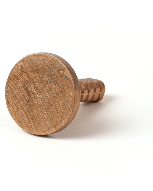 2" Flat Brass Monument Marker  w/Corrugated Stem ( Plain )