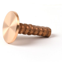 2" Flat Cast Brass Monument Marker w/Corrugated Stem ( Stamped )