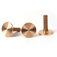 2 1/2" Flat Cast Brass Monument Marker w/Corrugated Stem (Stamped)