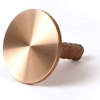 3 1/4" Flat Cast Brass Monument Marker w/Corrugated Stem (Stampable)