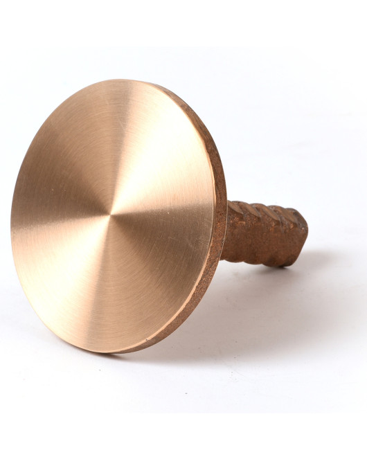 3 1/4" Flat Cast Brass Monument Marker w/Corrugated Stem (Stampable)