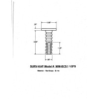 1 1/2" Flat Cast Brass Monument Marker w/Corrugated Stem ( Stampable)