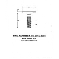 2 1/2" Flat Cast Brass Monument Marker w/Corrugated Stem (Stamped)