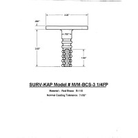 3 1/4" Plain Flat Cast Brass Monument Marker w/Corrugated Stem