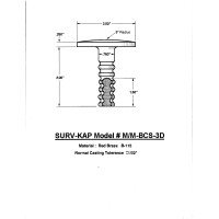 3" Dome Cast Brass Monument Marker w/Corrugated Stem