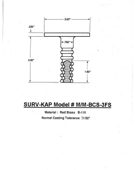 3" Flat Brass Monument Marker (Stamped)