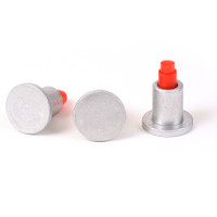 2" Flat Aluminum Cap for 1/2" Rebar with Plastic Insert