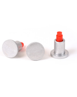 2" Flat Aluminum Cap for 1/2" Rebar with Plastic Insert