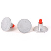 3 1/4" Flat Aluminum Cap for 1/2" Rebar with Plastic Insert