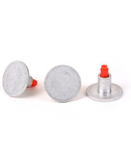 3 1/4" Flat Aluminum Cap for 1/2" Rebar with Plastic Insert