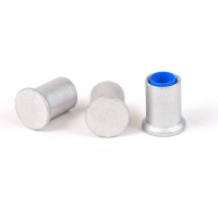 1 1/2" Flat Aluminum Cap for 3/4" Rebar with Plastic Insert