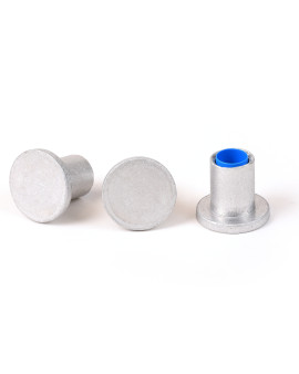 2" Flat Aluminum Cap for 3/4" Rebar with Plastic Insert