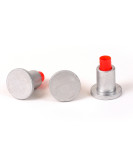 2" Flat Aluminum Cap for 5/8" Rebar with Plastic Insert