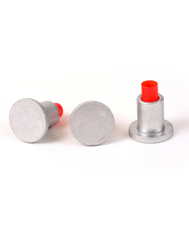 2" Flat Aluminum Cap for 5/8" Rebar with Plastic Insert