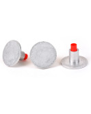 3 1/4" Flat Aluminum survey marker for 5/8" Rebar with Plastic Insert