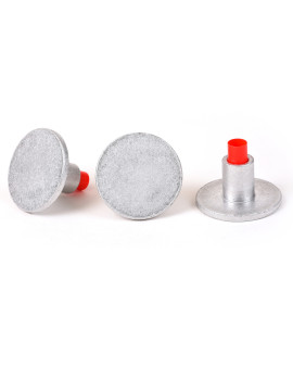 3 1/4" Flat Aluminum survey marker for 5/8" Rebar with Plastic Insert