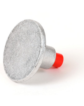 3 1/4" Flat Aluminum survey marker for 5/8" Rebar with Plastic Insert