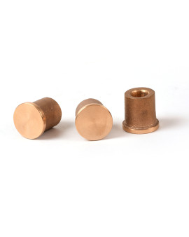 1 1/2" Flat Brass Cap for 1/2" Rebar Plain with Plastic Insert