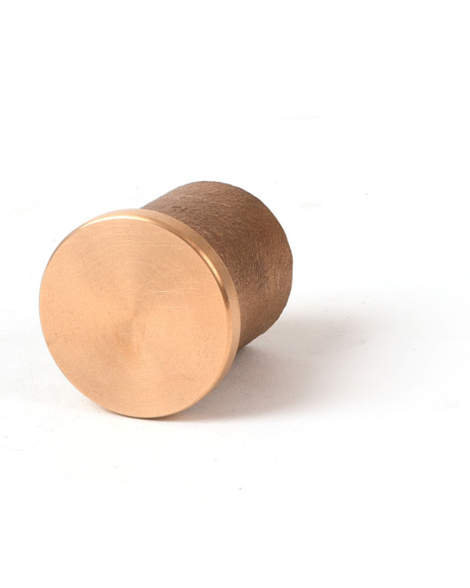 1 1/2" Flat Brass Cap for 1/2" Rebar Plain with Plastic Insert