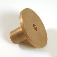 3 1/4" Brass Flat Plain Cap w/ Hole to Fit 9/16" Stainless Steel Rod Monument