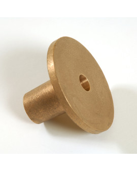 3 1/4" Brass Flat Plain Cap w/ Hole to Fit 9/16" Stainless Steel Rod Monument