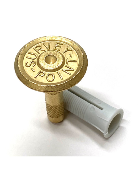 30mm Brass Marker Survey Point w/Expansion Plug