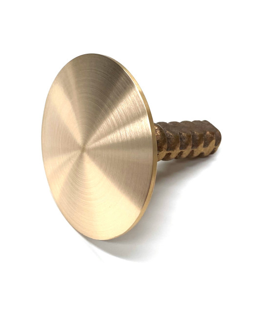 3" Dome Cast Brass Monument Marker w/Corrugated Stem