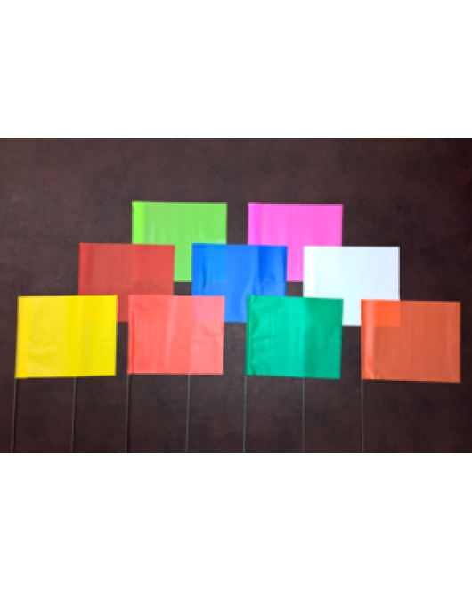 Marking Flags Plain 4" x 5" On 30" Staff