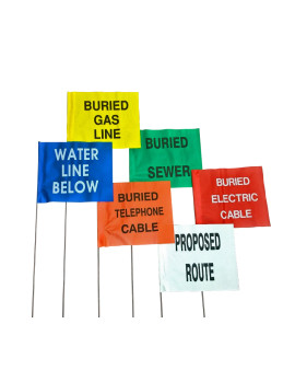 Printed Marking Flags 4" x 5" on 21" Staff