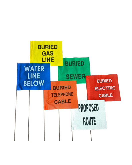 Printed Marking Flags 4" x 5" on 21" Staff