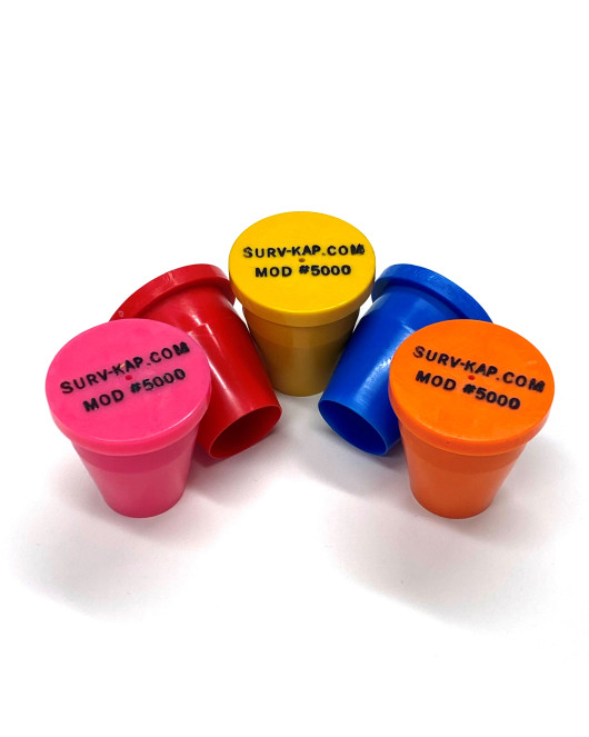 PERMAMARK Plastic Marker with recessed black letters for 5/8" Rebar or 1" Pipe