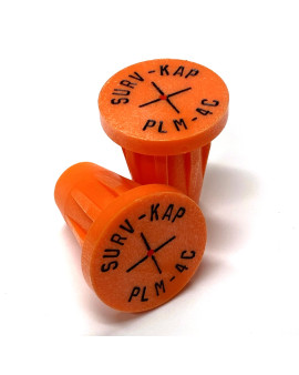 Ribbed Rebar Cap for 1/2" rebar with 1/8" radial lettering and crosshair center mark