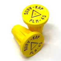 Ribbed Rebar Cap for 1/2" rebar with 1/8" radial lettering and delta center mark