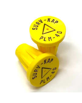 Ribbed Rebar Cap for 1/2" rebar with 1/8" radial lettering and delta center mark