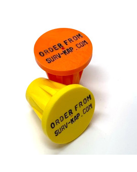 Ribbed Rebar Cap for 5/8" rebar with 2 lines of 1/8" lettering