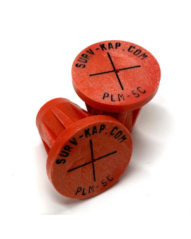 Ribbed Rebar Cap for 5/8" rebar with 1/8" radial lettering and crosshair center mark