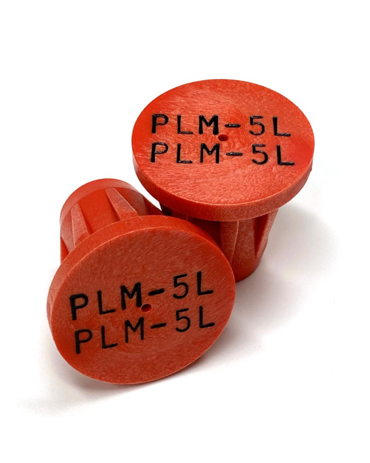 Ribbed Rebar Cap for 5/8" rebar with 2 lines of 3/16" lettering