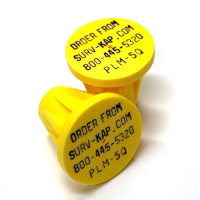 Ribbed Rebar Cap for 5/8" rebar with 4 lines of 1/8" lettering