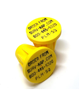 Ribbed Rebar Cap for 5/8" rebar with 4 lines of 1/8" lettering