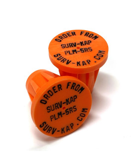 Ribbed Rebar Cap for 5/8" rebar with 1/8" radial outer ring and 2 interior lines of 1/8" lettering