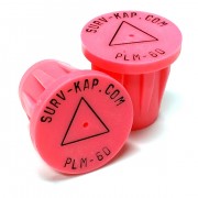 Ribbed Rebar Cap for 3/4" rebar with 1/8" radial lettering and delta center mark 