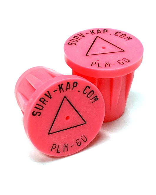 Ribbed Rebar Cap for 3/4" rebar with 1/8" radial lettering and delta center mark