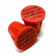 Ribbed Rebar Cap for 3/4" rebar with 4 lines of 1/8" lettering 
