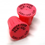 Ribbed Rebar Cap for 3/4" rebar with two rings of 1/8" radial lettering