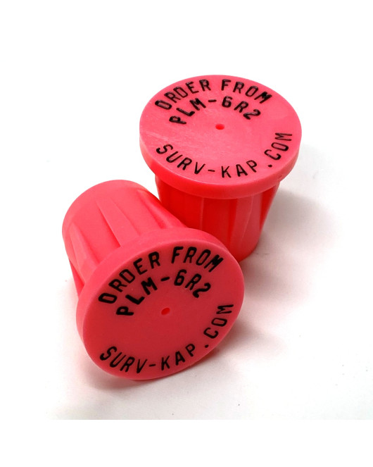 Ribbed Rebar Cap for 3/4" rebar with two rings of 1/8" radial lettering